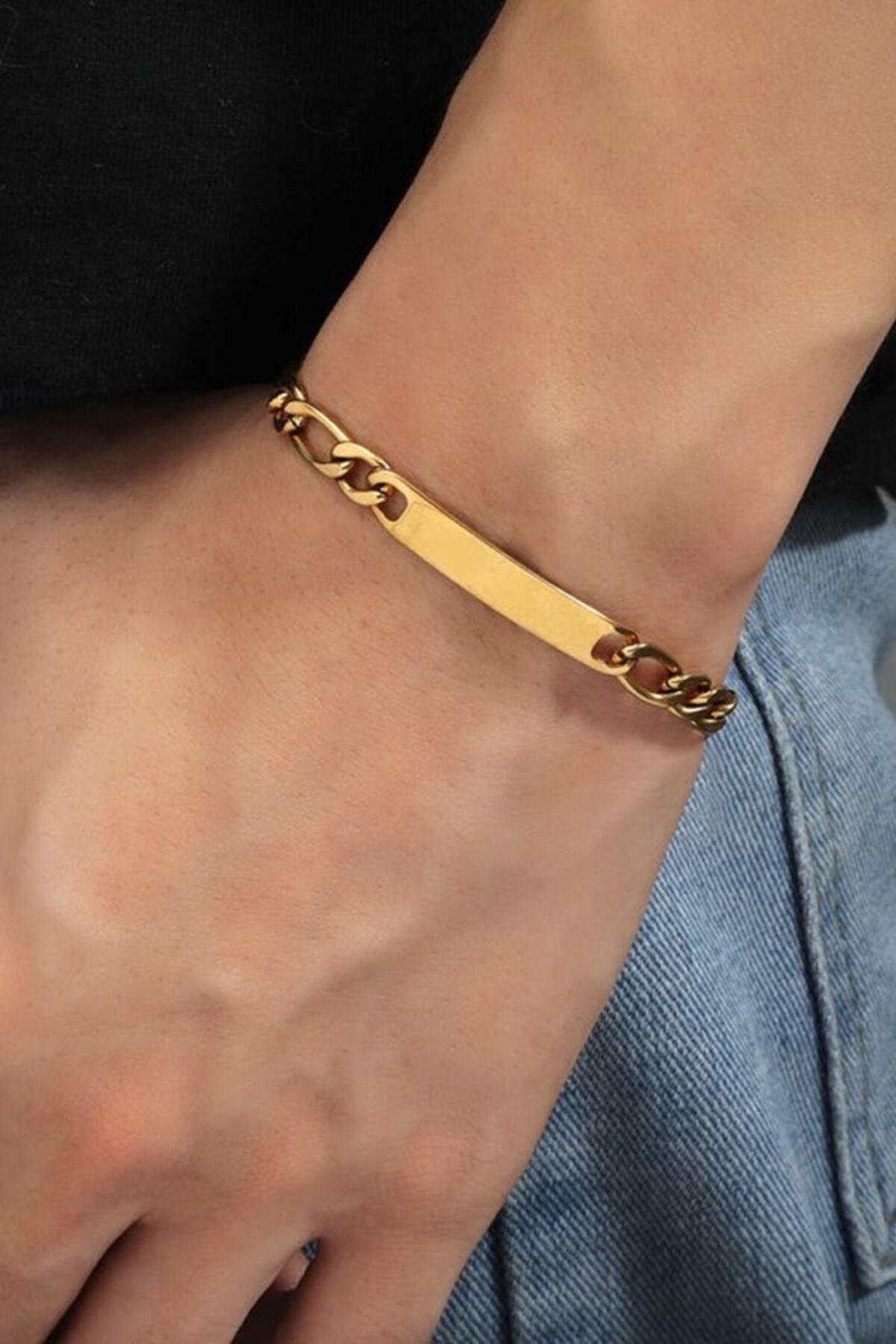 Unisex Çelik Kararmaz Arpa Metal Bileklik