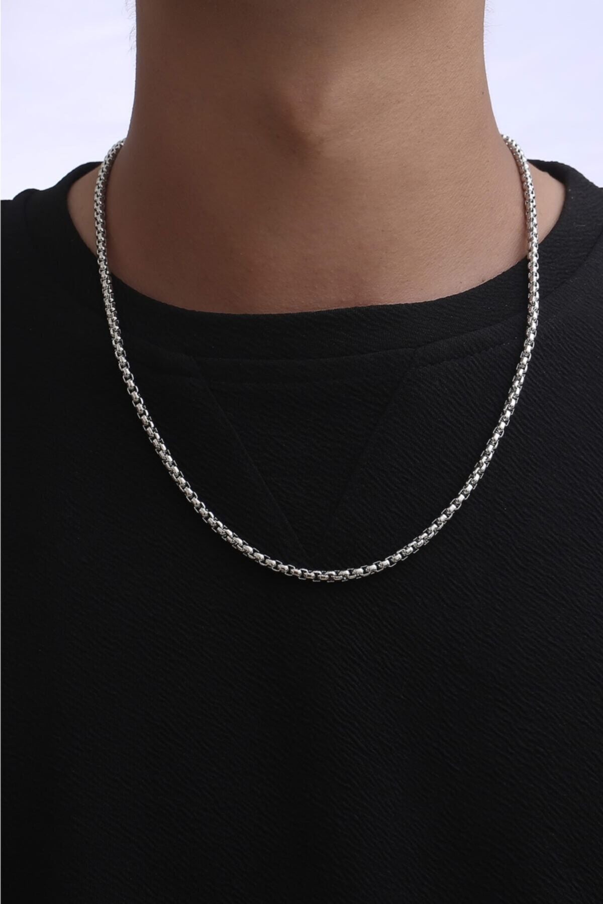 Erkek Gri Geçmeli Örme Zincir Model
