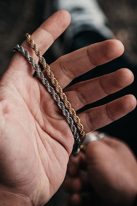 Sarı Halat Burgu Zincir Kolye